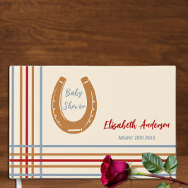 Libro De Visitas Rustic Western Horseshoe Baby Shower