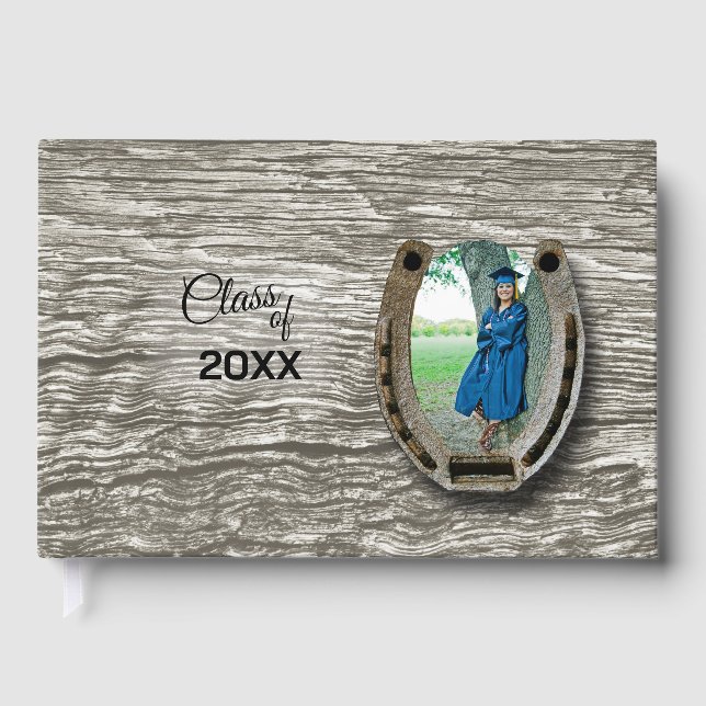 Libro De Visitas Rustic Western-style Graduation Party Guestbook  (Anverso)