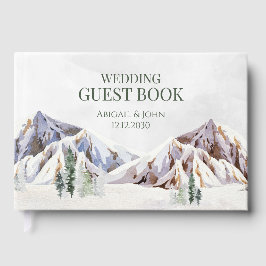 Libro De Visitas Rustic Winter Forest Mountain Wedding