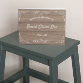 Libro De Visitas Rustic wooden Simple Custom Photo Text Memorial