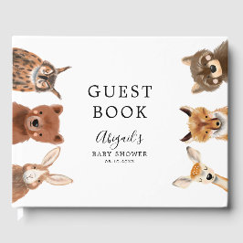 Libro De Visitas Rustic Woodland Animal Baby Shower