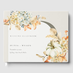 Libro De Visitas Rústica Caída Calabaza Leafy Boda de arco floral