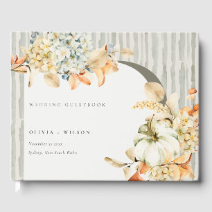Libro De Visitas Rústica Caída Calabaza Leafy Boda de arco floral