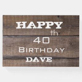 Libro De Visitas Rústica moderna única 40 años personalizada