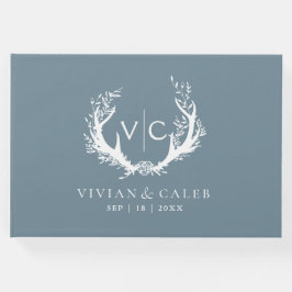 Libro De Visitas Rústicas anhelas con flor | BODA