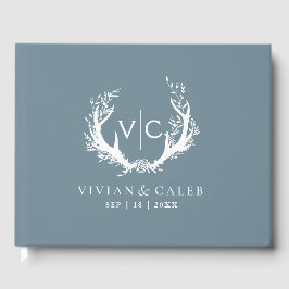 Libro De Visitas Rústicas anhelas con flor | BODA