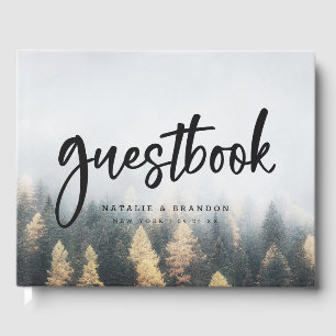 Libro De Visitas Rústico Boda Forestal de Pinos de Montaña