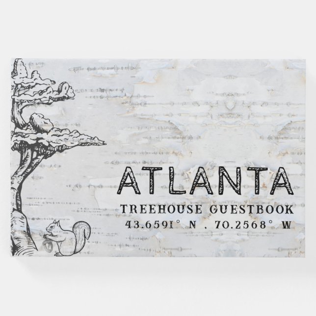 Libro De Visitas Rústico Bonsai Birch Wood Treehouse Airbnb Rental (Anverso)