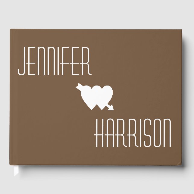 Libro De Visitas Rústico Dark Madera Marrón Estilo de campo de la c (Anverso)