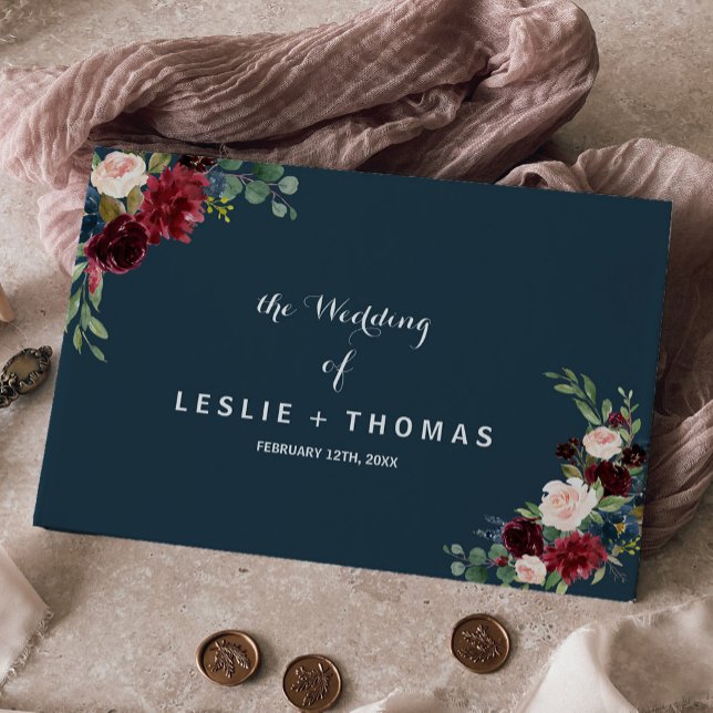 Libro De Visitas Rústico otoño deslumbrante Boda de Borgoña (Subido por el creador)