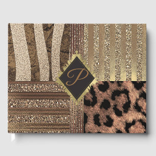Libro De Visitas Safari de leonas Chic Selva Glam Boda moderna