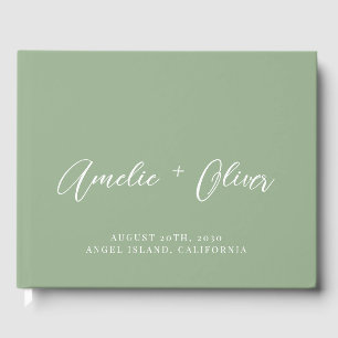 Libro De Visitas Sage Green Boda Guest Book