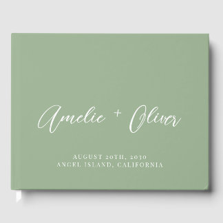 Libro De Visitas Sage Green Boda Guest Book