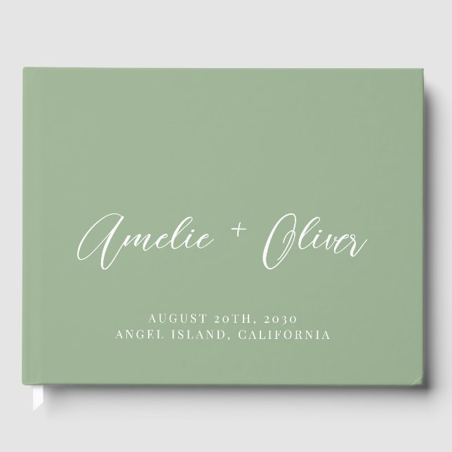Libro De Visitas Sage Green Boda Guest Book (Anverso)