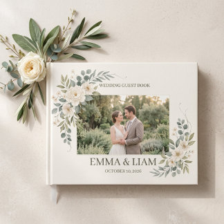 Libro De Visitas Sage Green Botanical Wedding Guest Book