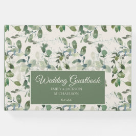 Libro De Visitas Sage Green Eucalyptus deja a cream Boda