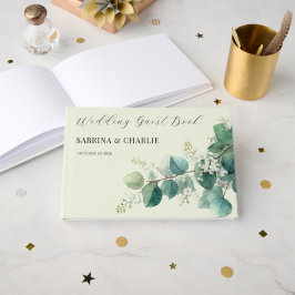 Libro De Visitas Sage Green Eucalyptus Elegant Boho Wedding
