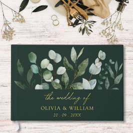 Libro De Visitas Sage Green Eucalyptus Greenerenery Boda de hojas