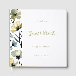 Libro De Visitas Sage Green & Soft Yellow Botanical Wedding
