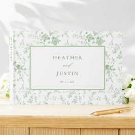 Libro De Visitas Sage Green Toile Floral Classic Boda