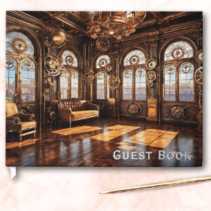 Libro De Visitas Salón de Baile Steampunk Elegante Retro Genial