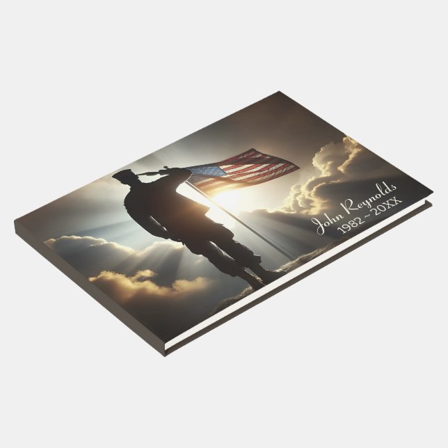 Libro De Visitas Saludo Al Soldado Estadounidense Por El Servicio E (Esquina)