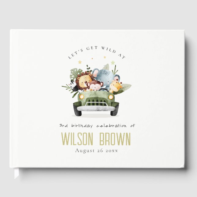 Libro De Visitas Salvajes animales de la selva tropical en el cumpl (Anverso)