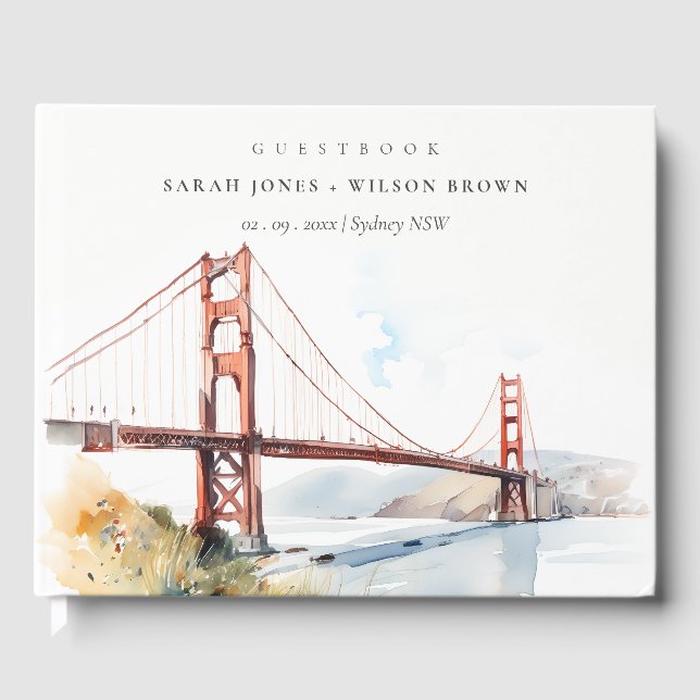 Libro De Visitas San Francisco Golden Gate Bridge Landscape Wedding (Anverso)