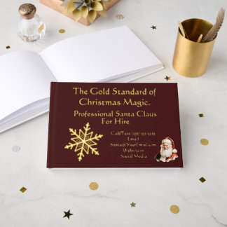 Libro De Visitas Santa Claus Business Card Gold
