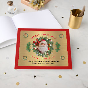 Libro De Visitas Santa Foto Feliz Navidad Año Nuevo Personalizado