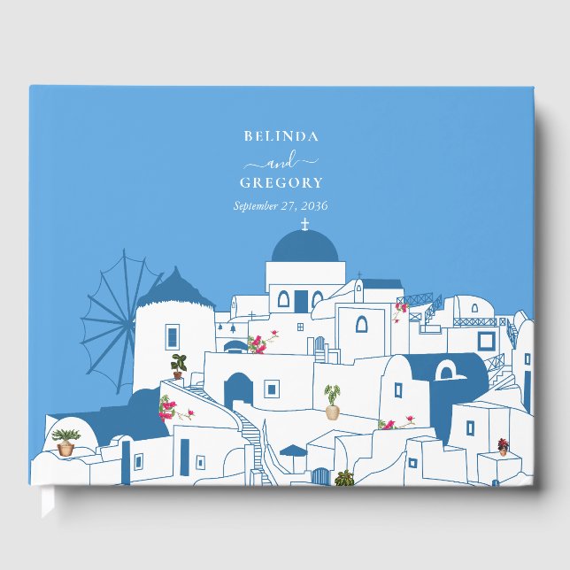 Libro De Visitas Santorini Destination Greek Island Boda (Anverso)
