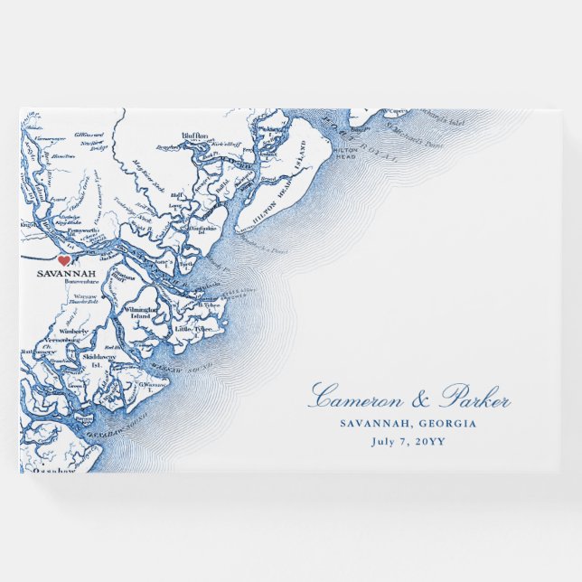 Libro De Visitas Savannah Georgia Map Elegant Wedding (Anverso)