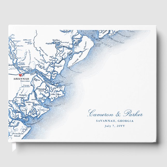 Libro De Visitas Savannah Georgia Map Elegant Wedding (Anverso)