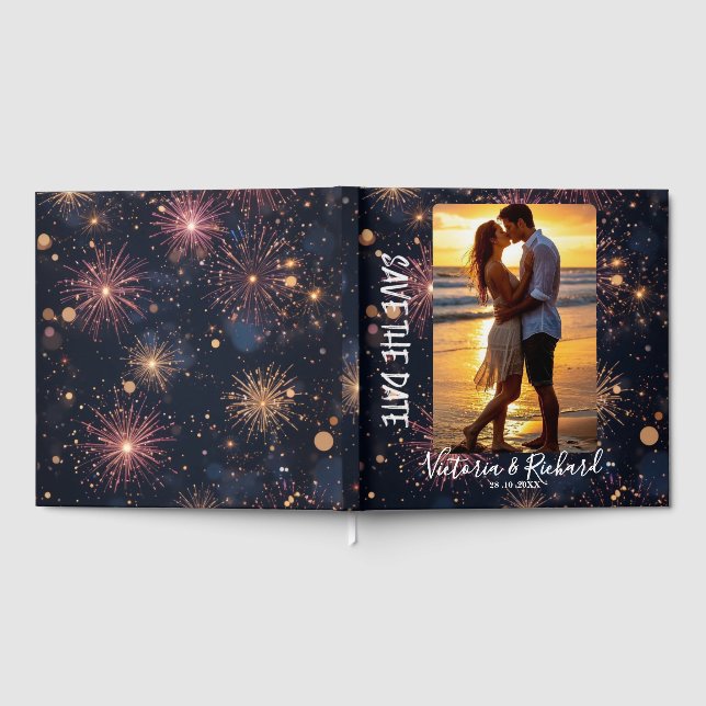 Libro De Visitas Save the Date Custom Photo Guest Book (Lleno)