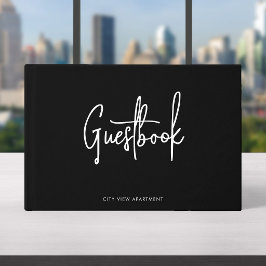 Libro De Visitas Script Moderno Color Personalizado Minimalista