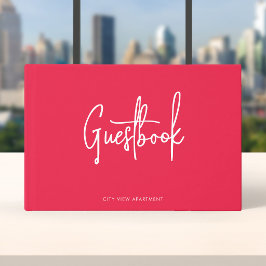 Libro De Visitas Script Moderno Color Personalizado Minimalista
