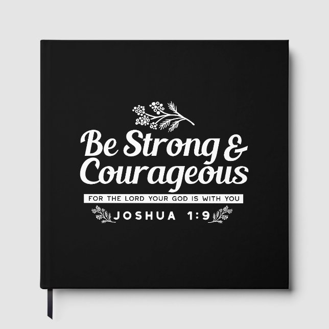 Libro De Visitas Sé fuerte y valiente – Josué 1:9 Versículo de la B (Anverso)