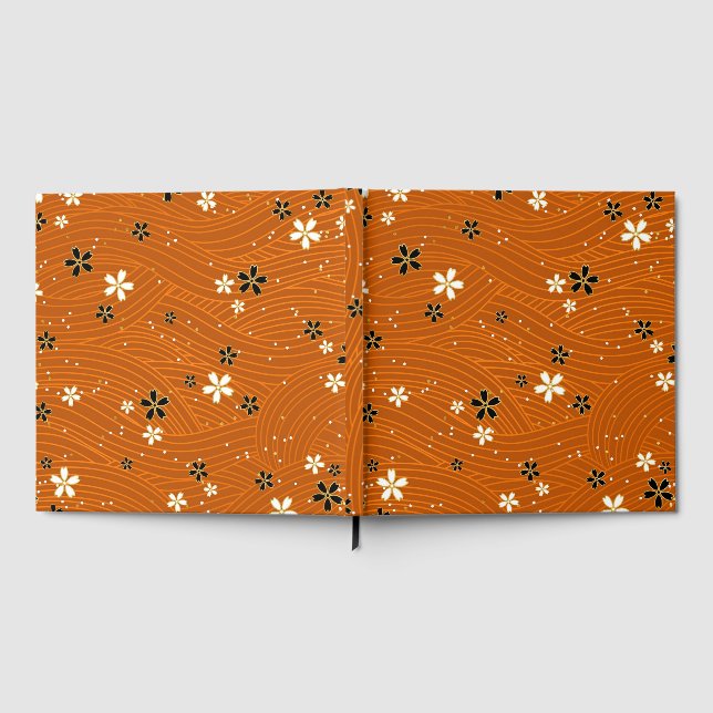 Libro De Visitas Seamless pattern with black and white flowers (Lleno)