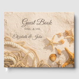 Libro De Visitas Seashells Rope Sand Boda