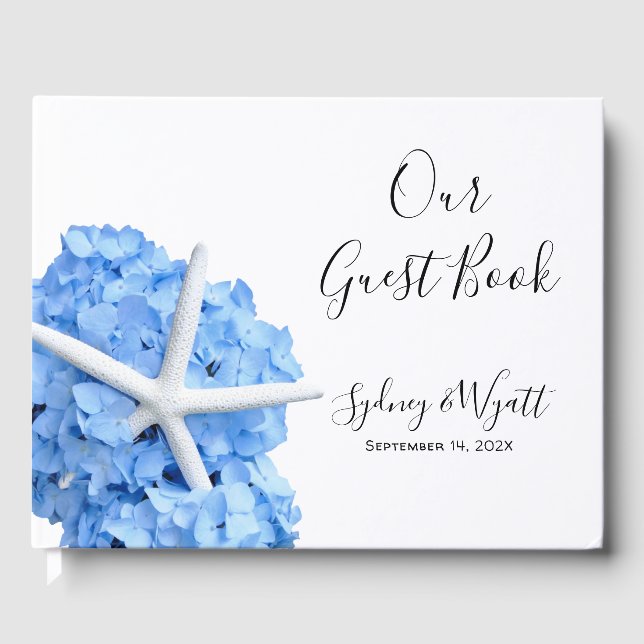 Libro De Visitas Seaside Garden Blue Guest Book Starfish (Anverso)