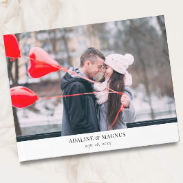 Libro De Visitas Sencilla Boda de Fotos Minimalista Moderna