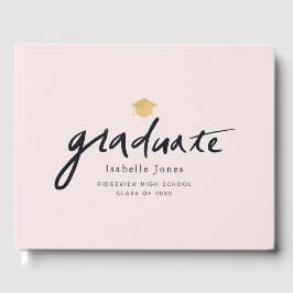 Libro De Visitas Sencilla escritura manuscrita con foto de graduaci