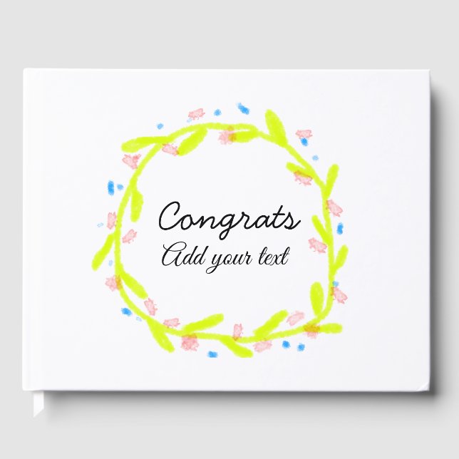 Libro De Visitas Sencillas felicitaciones mínimas graduación añadir (Anverso)