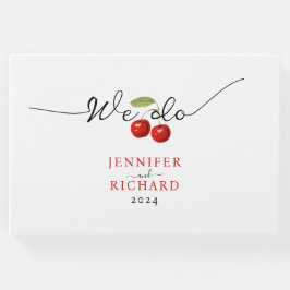 Libro De Visitas Sencillo Boda Elegante De Cutería Roja Y Blanca