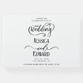 Libro De Visitas Sencillo guión minimo elegante blanco negro modern