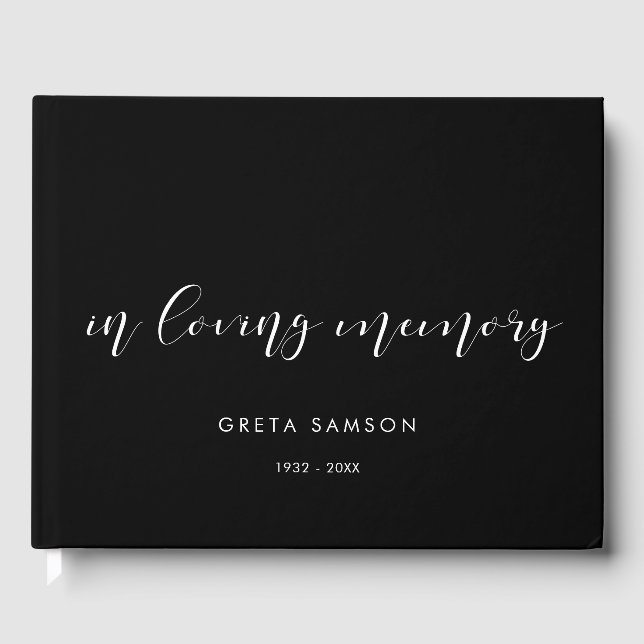Libro De Visitas Sencillo y elegante En el funeral de la memoria am (Anverso)