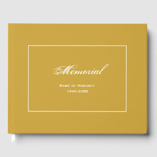 Libro De Visitas Sencillo y elegante servicio en memoria Gold