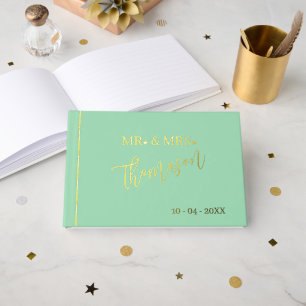 Libro De Visitas Señor y Señora Fecha del Día de la Boda Oro