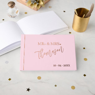 Libro De Visitas Señor y Señora Fecha del Día de la Boda Oro