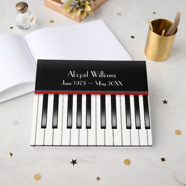 Libro De Visitas Servicio conmemorativo de teclado de piano (Anverso Abierto)
